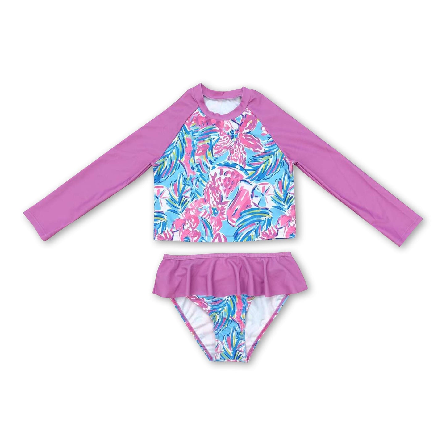 Pink tie dye watermelon girls 2 pcs swimsuit