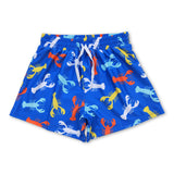 Colorful crawfish kids boys summer swim trunks