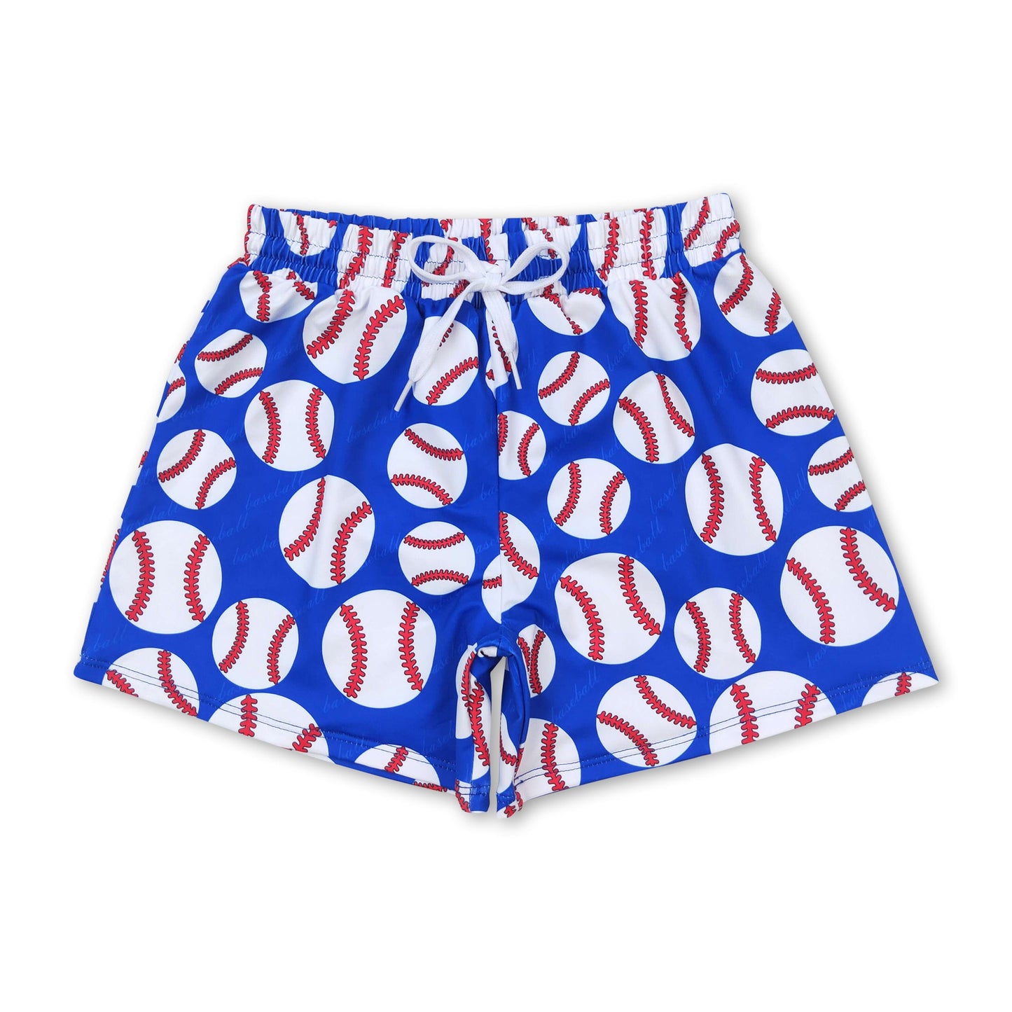 Blue baseball kids boys summer swim trunks