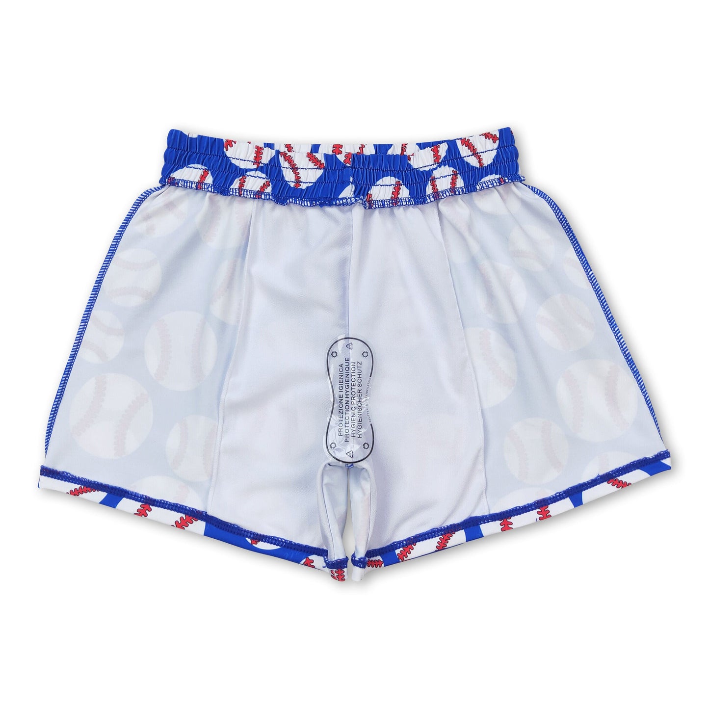 Blue baseball kids boys summer swim trunks