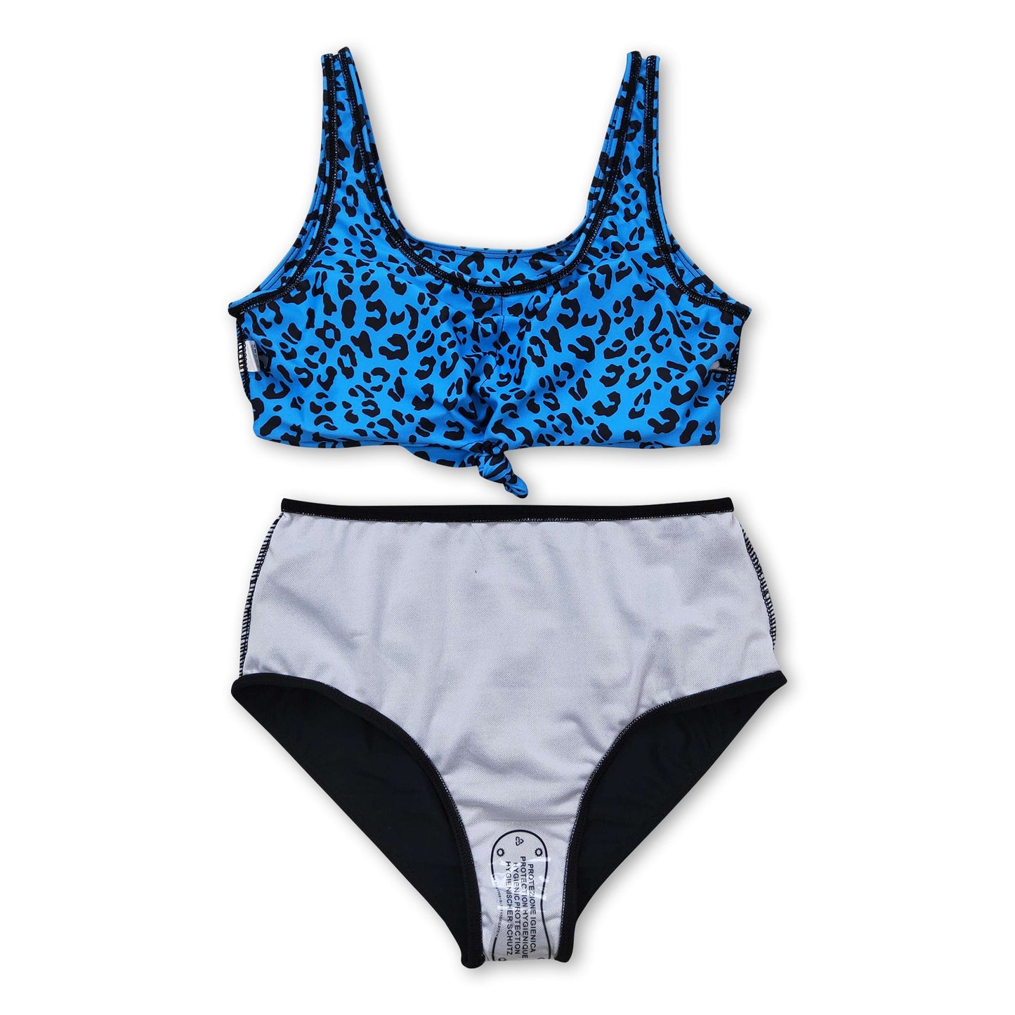 Blue leopard mommy and me women summer swimsuit