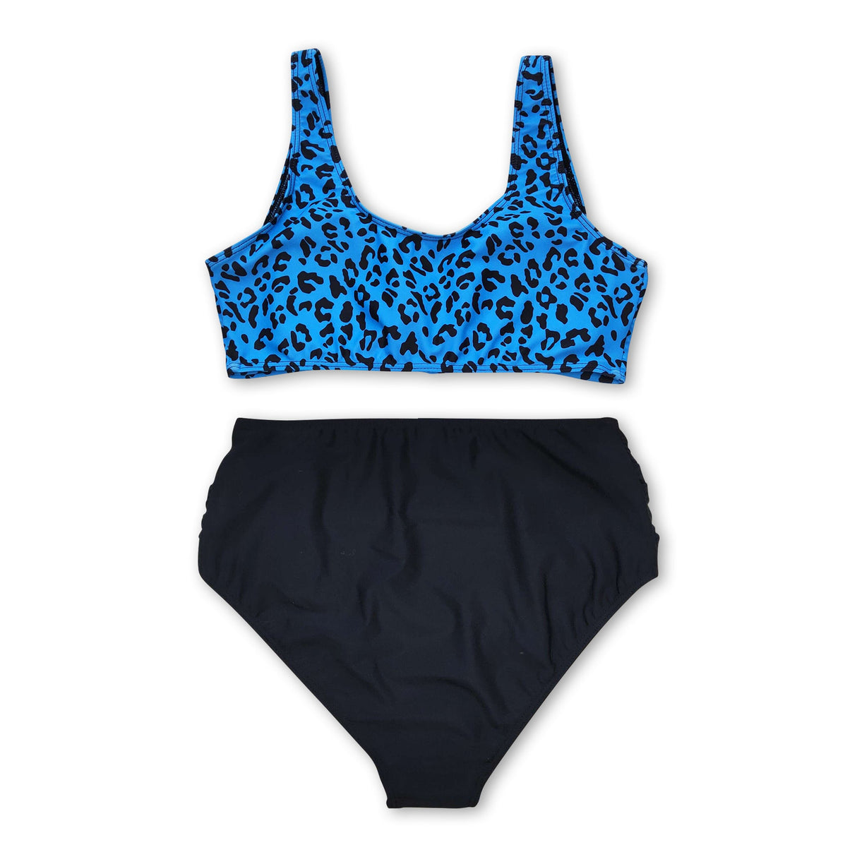 Blue leopard mommy and me women summer swimsuit