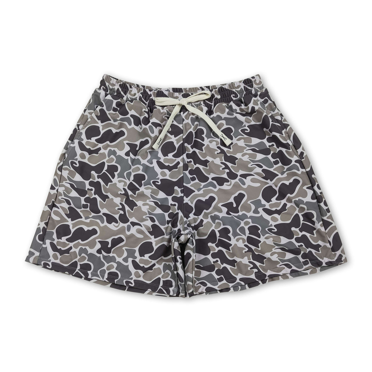 Camo print adult men summer swim trunks