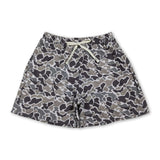 Camo print adult men summer swim trunks