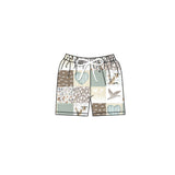 Duck heart patchwork kids boys summer swim shorts