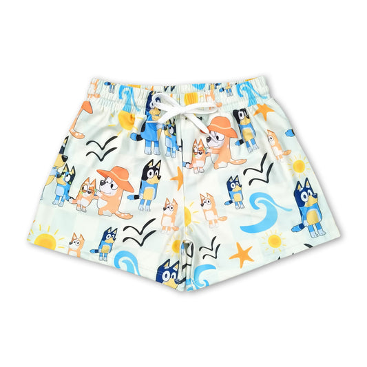 Sun dog starfish kids boys summer swim trunks