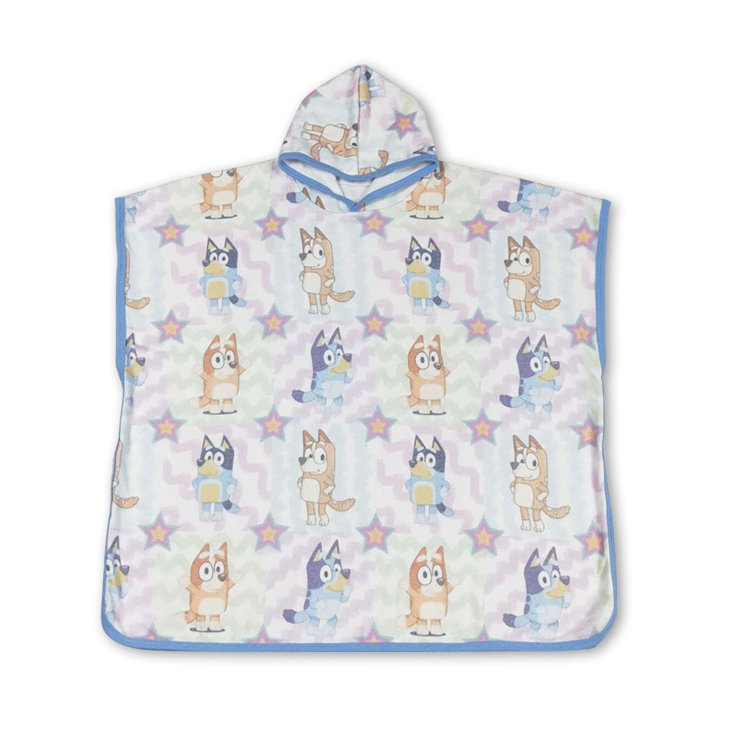 Star dog print hooded girls swimming cover up