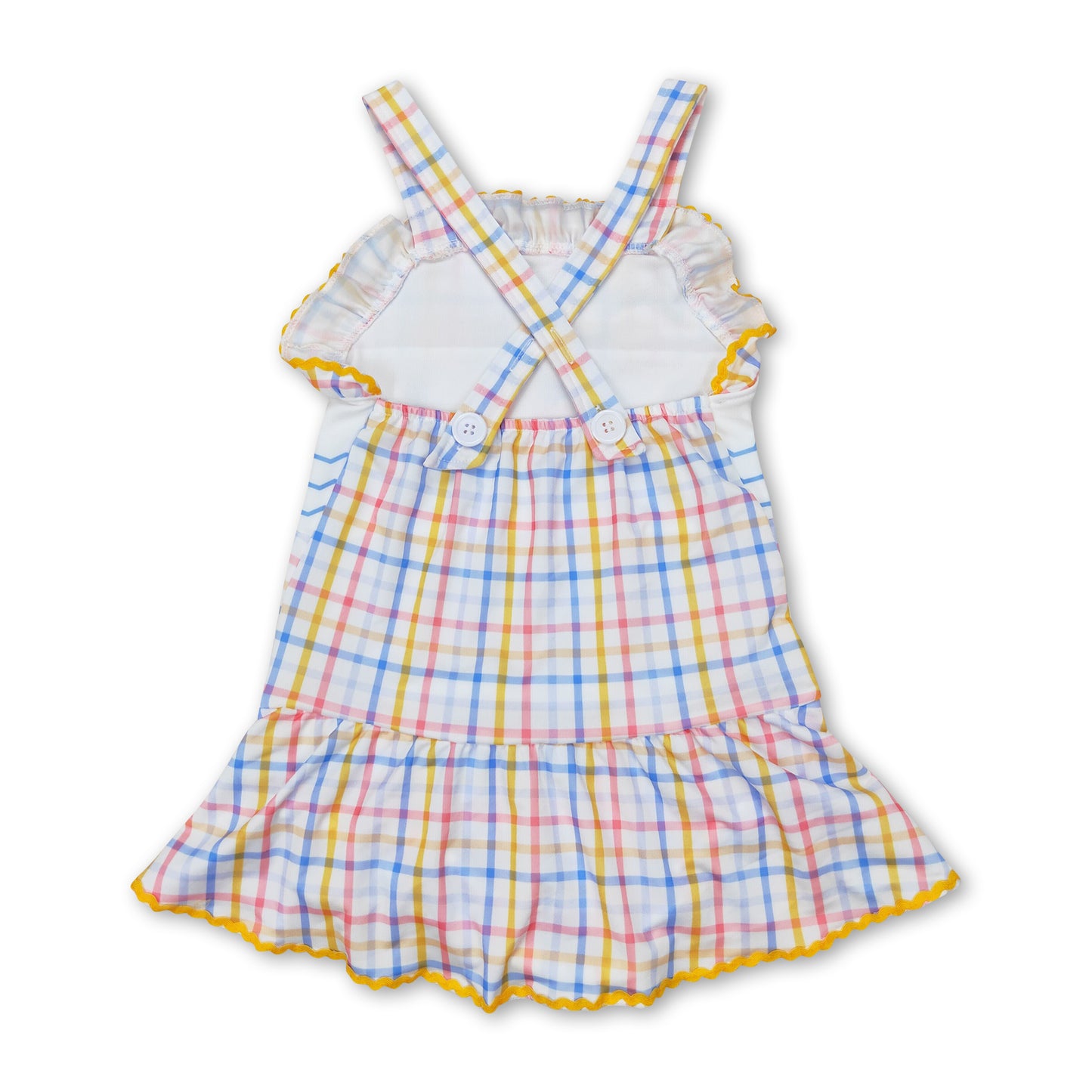 Blue yellow plaid whale baby girls summer swimsuit