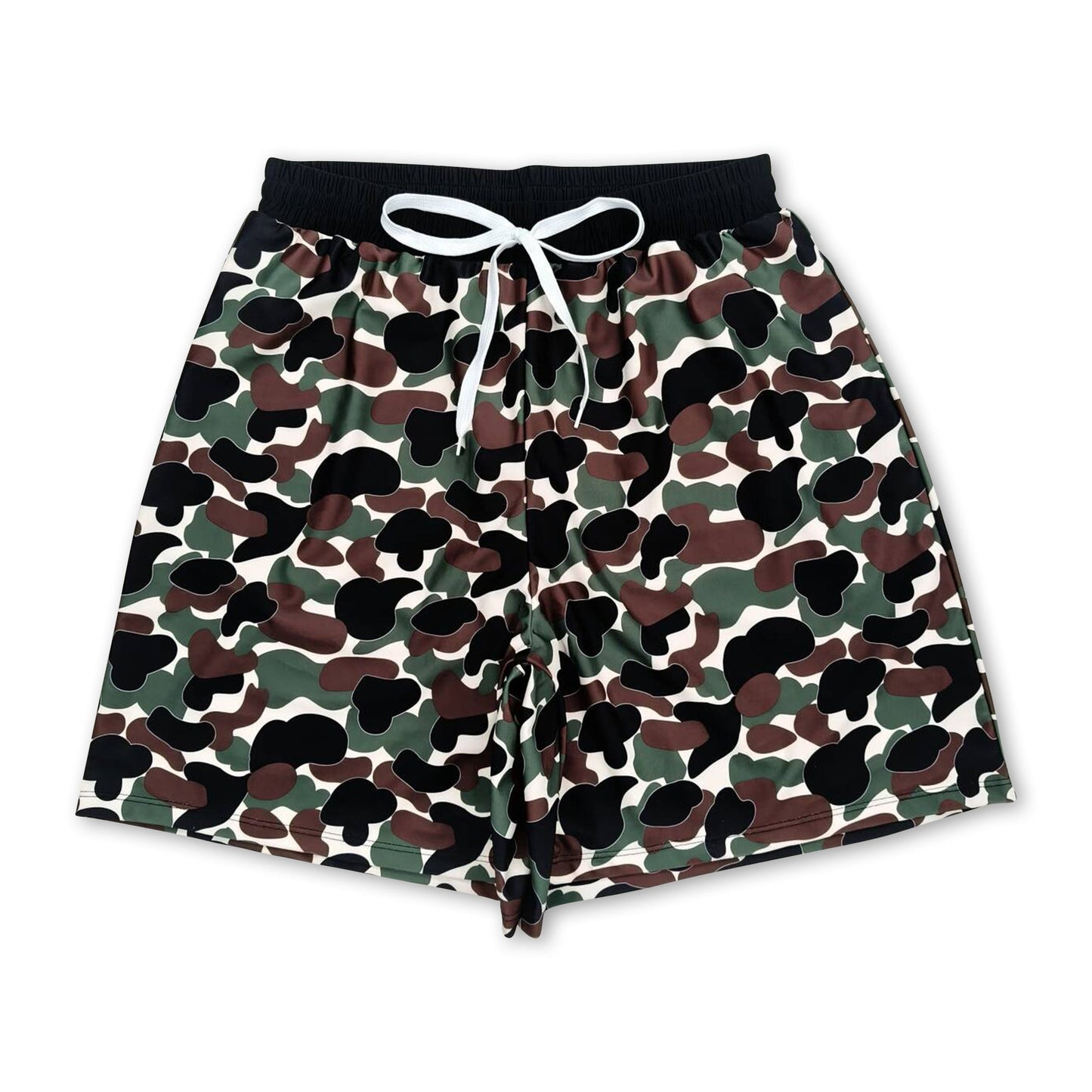 Green camo adult men summer swim shorts