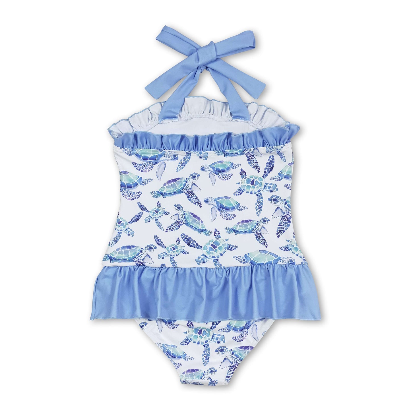 Turtle halter one piece girls summer swimsuit