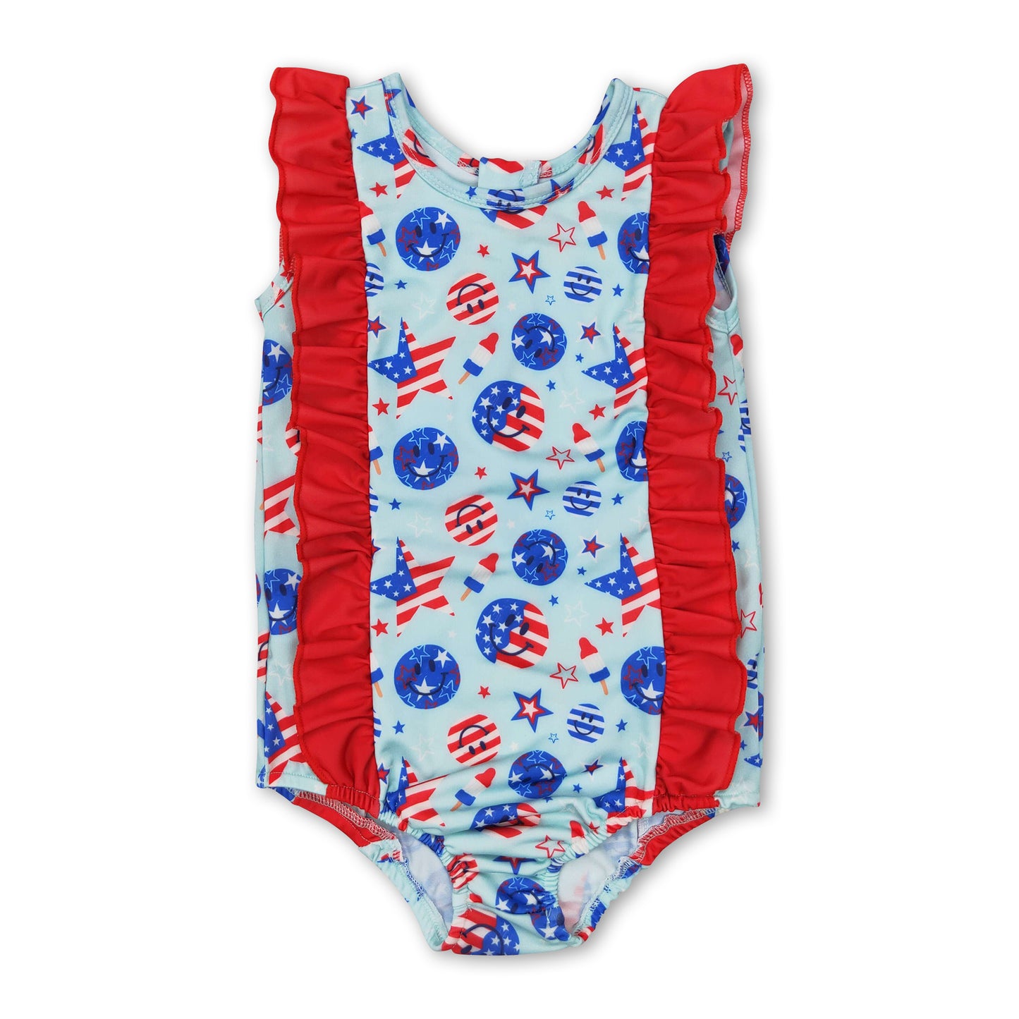 Smile stars popsicle girls 4th of july swimsuit