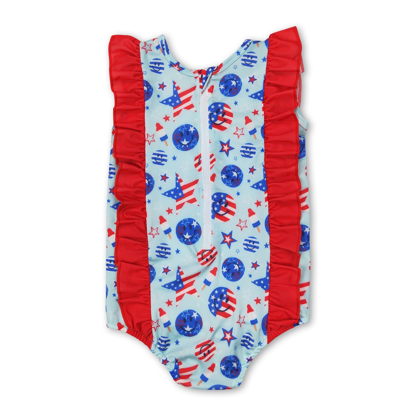 Smile stars popsicle girls 4th of july swimsuit