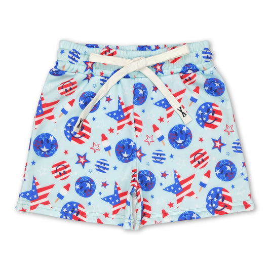 Smile stars popsicle kids boys 4th of july swim shorts