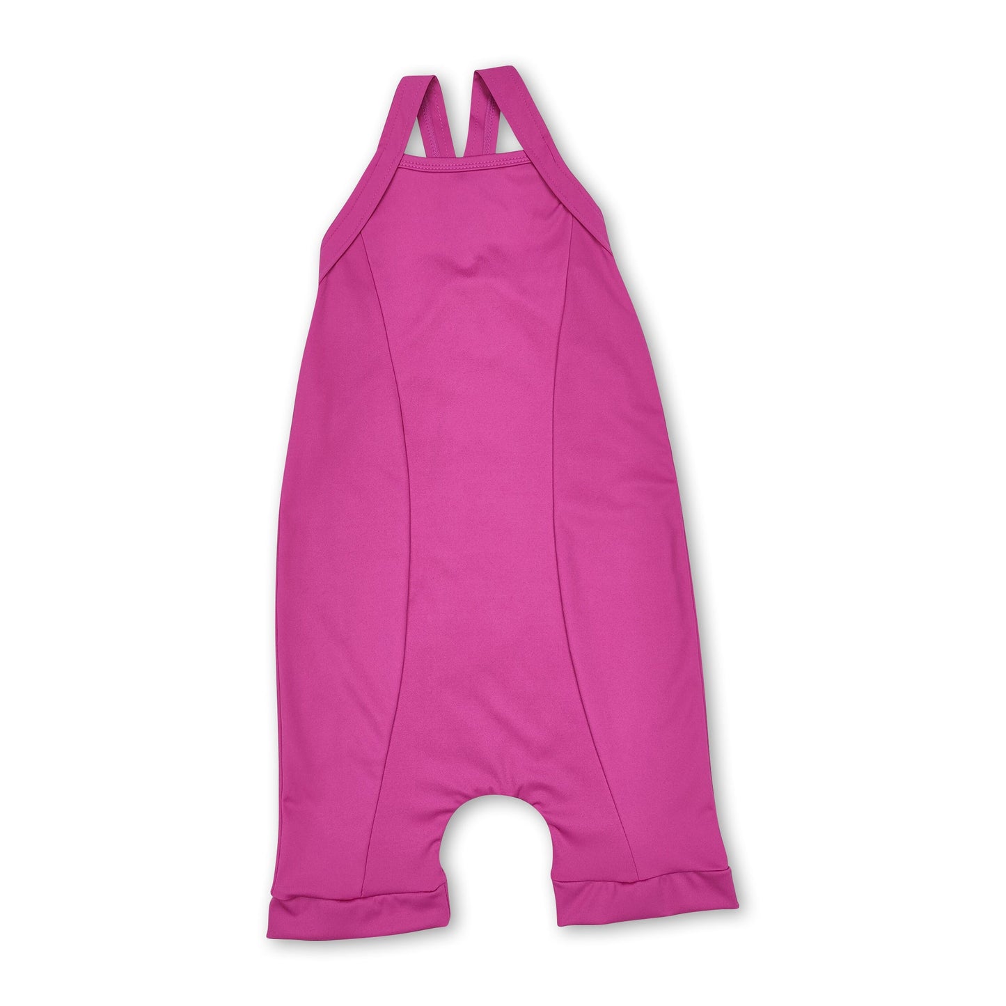 Dark pink straps one piece girls active wear