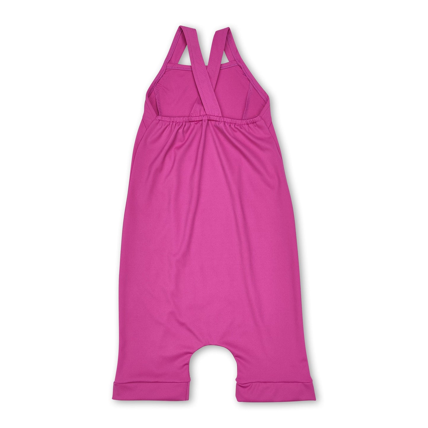 Dark pink straps one piece girls active wear