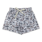 Grey camo kids boys summer swim trunks