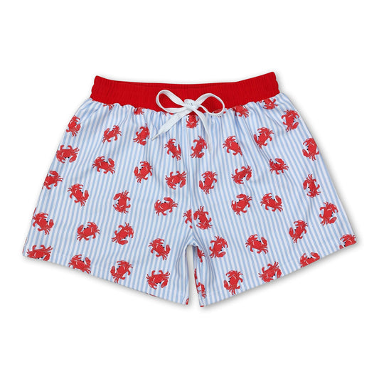 Stripe crab kids boys summer swim trunks