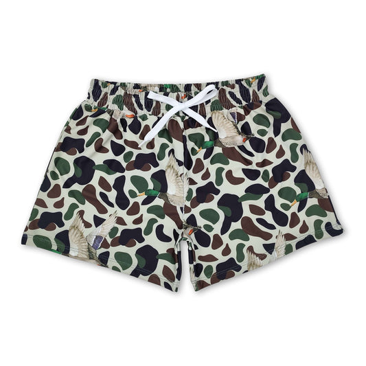 Camo duck kids boys summer swim trunks