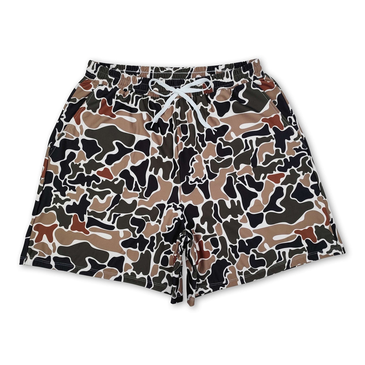 Brown camo summer adult men swim trunks