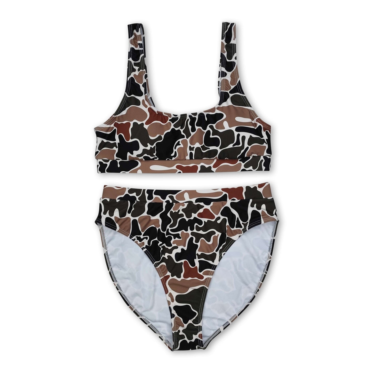 Brown camo adult women summer swimsuit