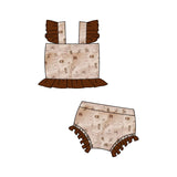 Cow brand western kids girls 2 pcs summer swimsuit