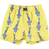 Yellow fish boys summer swim trunks