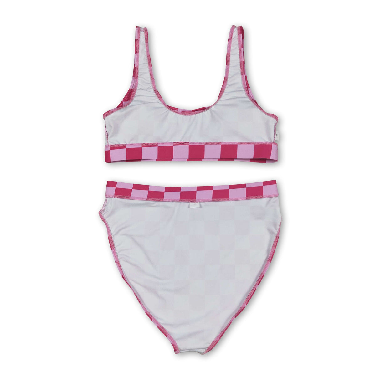 Hot pink plaid adult women summer swimsuit