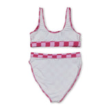 Hot pink plaid adult women summer swimsuit