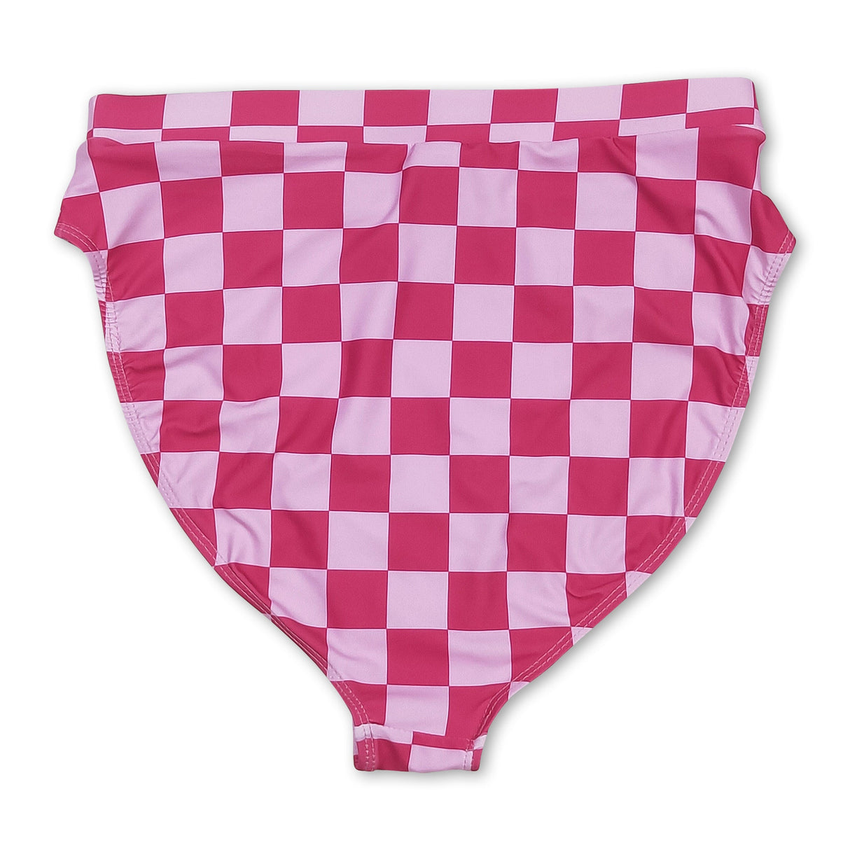 Hot pink plaid adult women summer swim bottoms