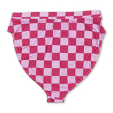 Hot pink plaid adult women summer swim bottoms