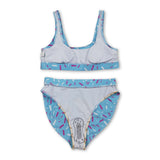 Light blue ice cream sprinkle women summer swimsuit