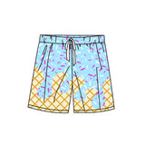 Light blue ice cream sprinkle adult men swim trunks