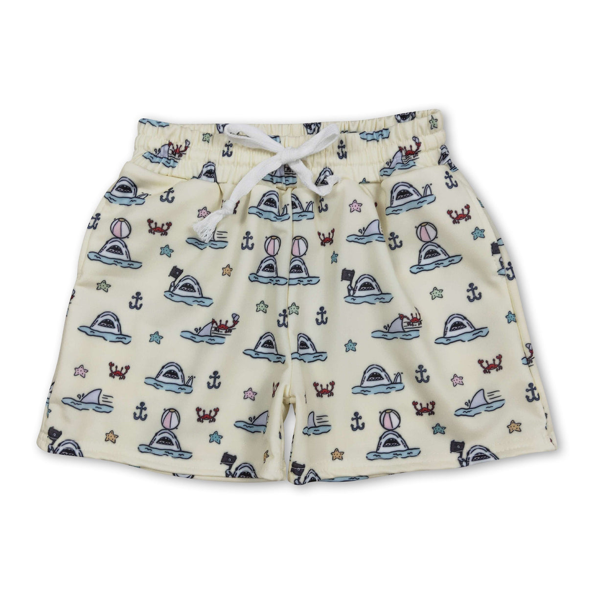 Boat crab anchor kids boys summer swim trunks