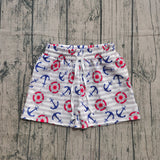 Anchor stripe kids boys 4th of july swim trunks