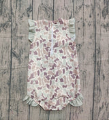 Ruffle camo hunting baby girls one piece swimsuit