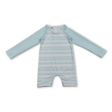 Long sleeves stripe baby boy summer swimsuit