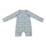 Long sleeves dog fish baby boy summer swimsuit