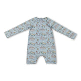 Long sleeves dog fish baby boy summer swimsuit