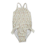 Straps floral bow baby girls one piece summer swimsuit