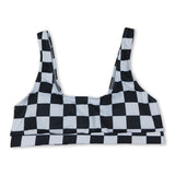 Black plaid adult women summer swim top