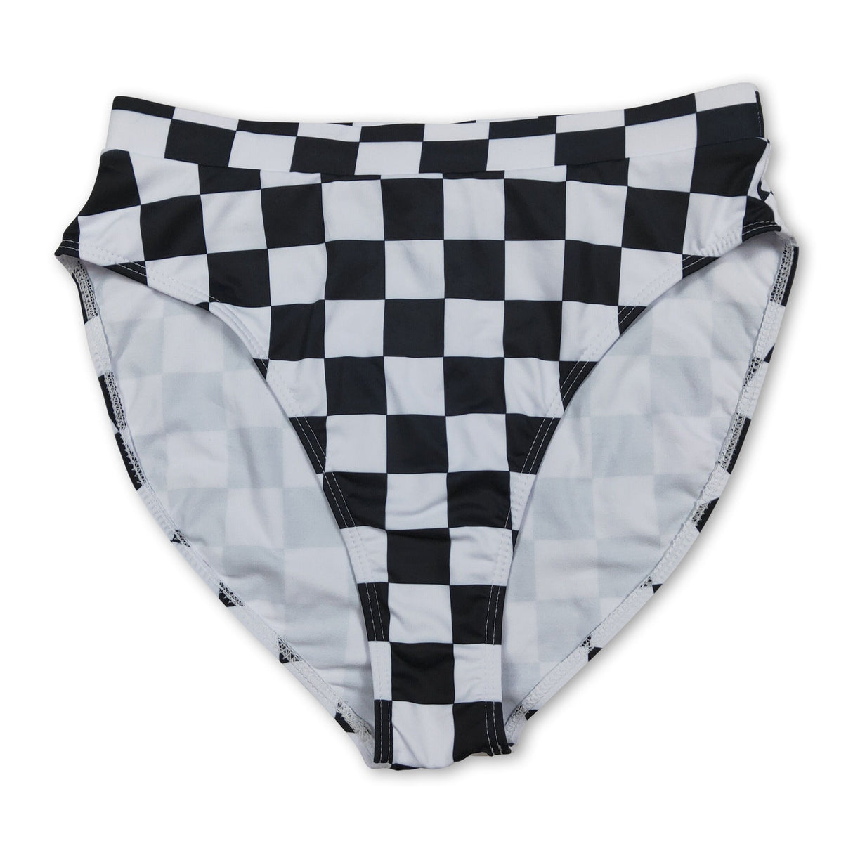 Black plaid adult women summer swim bottoms