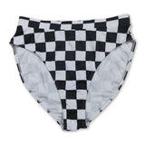 Black plaid adult women summer swim bottoms