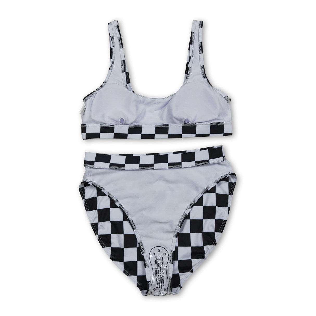 Black plaid adult women summer swimsuit