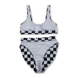 Black plaid adult women summer swimsuit