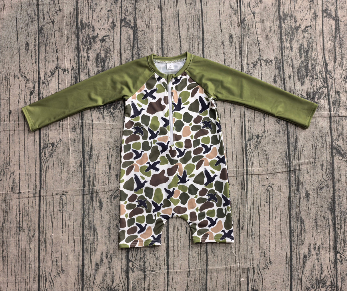 Long sleeves duck camo baby boy summer swimsuit