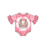 Cow short sleeves darlin bull skull cactus baby western romper