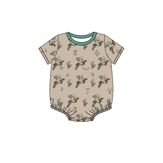 Short sleeves cactus rabbit baby kids easter romper