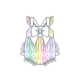 Colorful plaid bunny baby girls easter romper