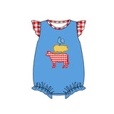 Flutter sleeves chicken pig cow baby girls farm romper