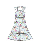 Suspender lavender bunny baby girls easter jumpsuit